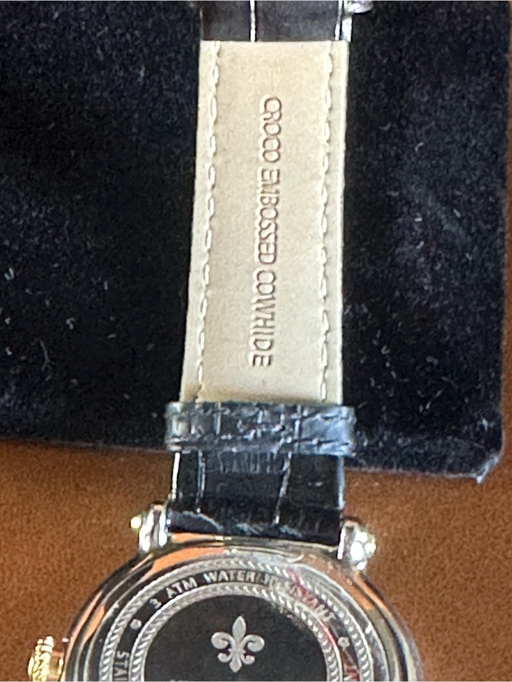 Judith Ripka Floating Crystal Heart Shaker Watch Gold Tone Leather Strap - Picture 13 of 16